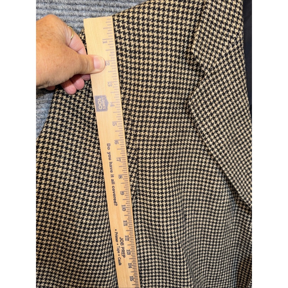 Vtg Harv'e Bernard Sport Coat Tweed Blazer Mens 48R Houndstooth Wool Brown Black - Picture 6 of 16
